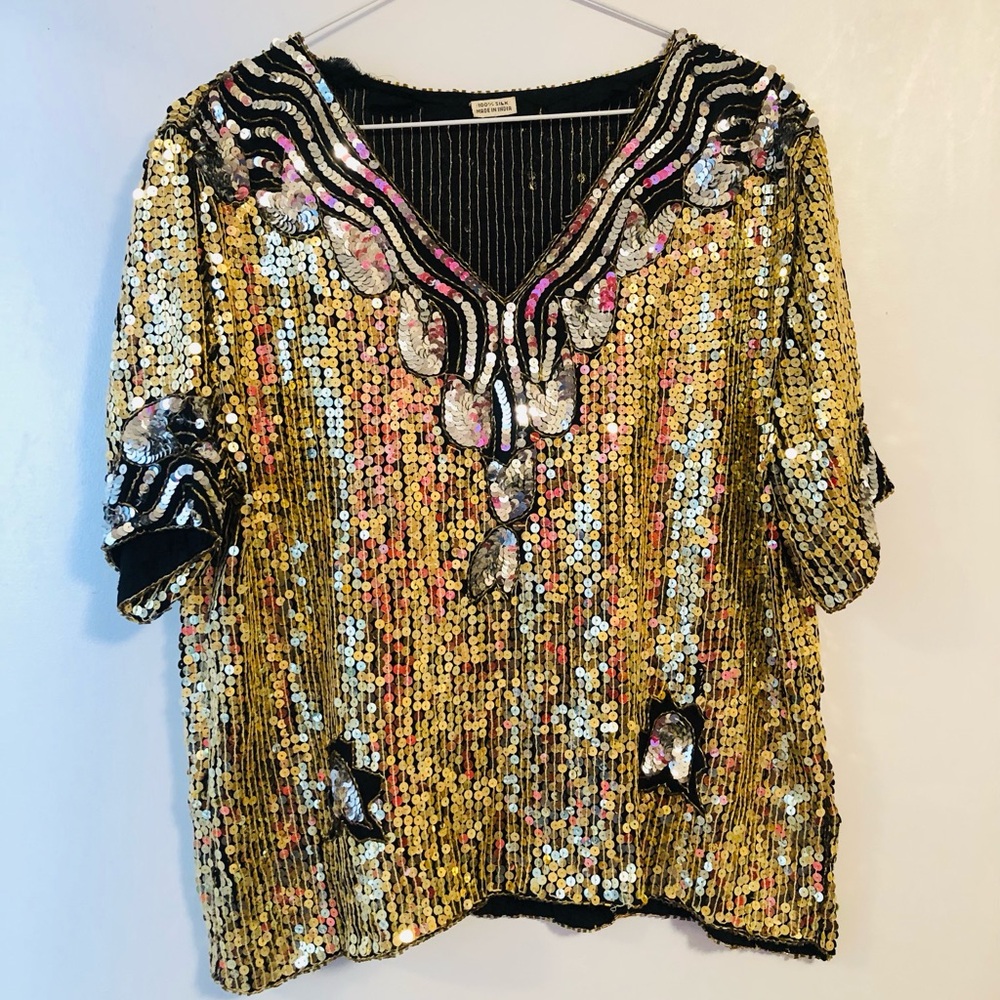Gold Sequin hand made in India L